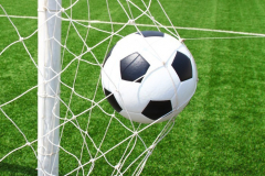 soccer ball in goal