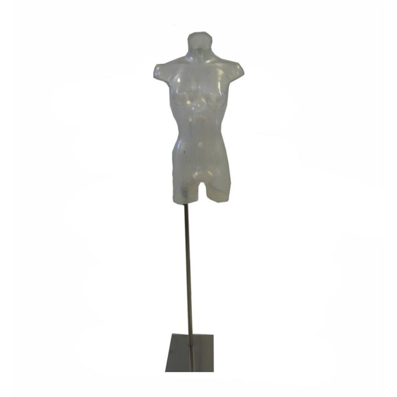 MANICHINO MEZZO BUSTO DONNA IN POLIETILENE TRASPARENTE